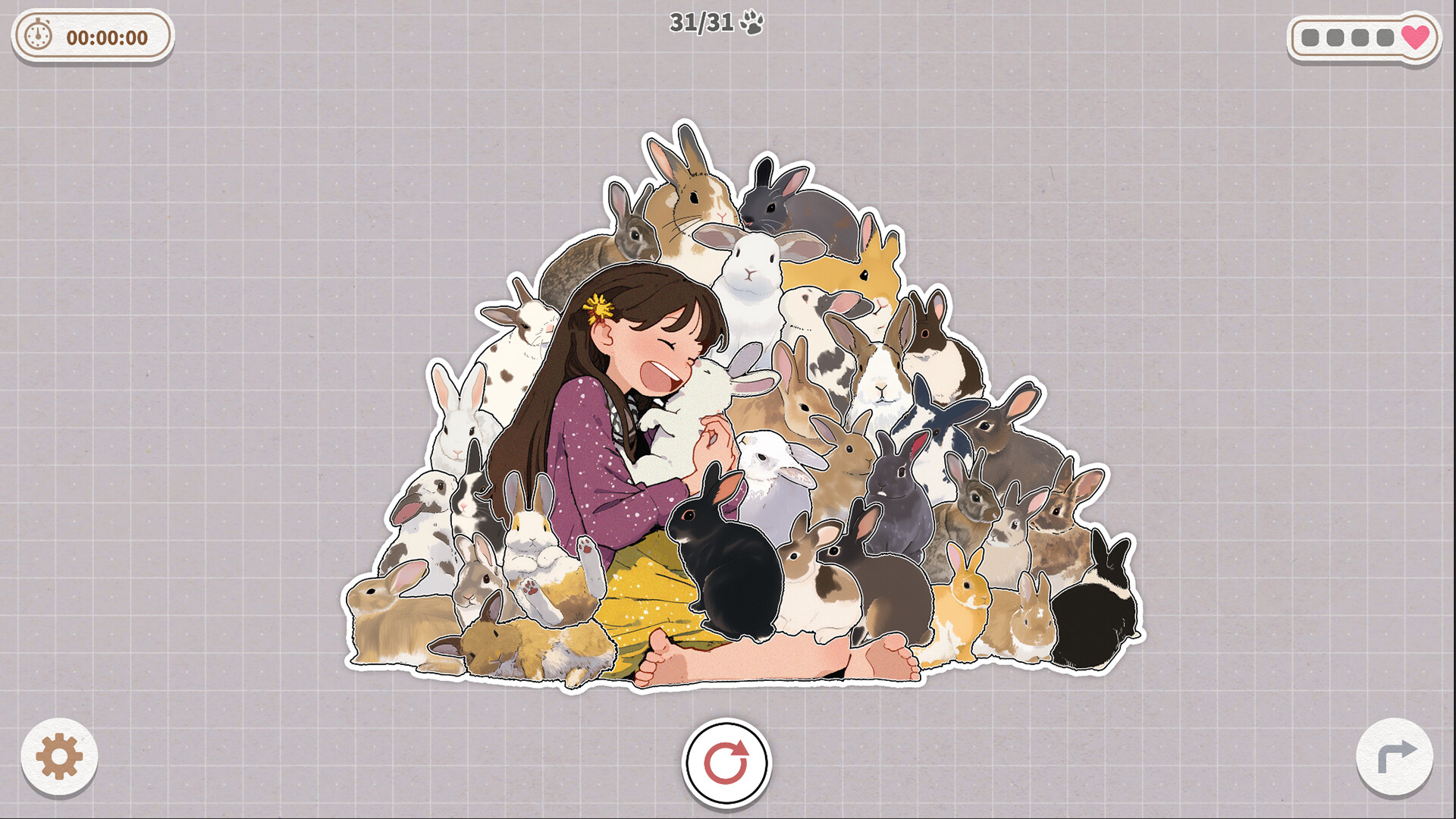 挤在一起的兔兔/Bunnies Huddled Together